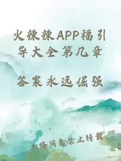 火辣辣APP福引导大全第几章