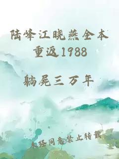 陆峰江晓燕全本重返1988