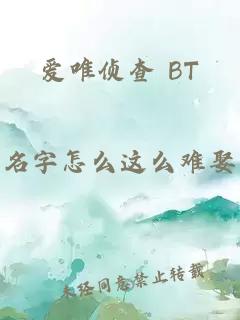 爱唯侦查 BT